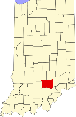 map of Indiana highlighting Jackson County