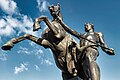 * Nomination: Equestrian sculpture on the Anichkov Bridge in St. Petersburg --Елена Нечипоренко 08:02, 17 September 2024 (UTC) * Review  Support Good quality. --Pdanese 09:29, 17 September 2024 (UTC) Was nominated at 15 of September and again today. Also I have to say that the quality is very good, but the description is not. This is obviosly not "rider" or "equestrian sculpture", because the man is not sitting on the horse's back, but holds it by the reins. (Елена, обращаю ваше внимание, что ни одну из четырех групп Аничкова моста не стоит называть всадниками, всадников там нет вообще). --Екатерина Борисова 17:21, 17 September 2024 (UTC) Last time, I wasn't the one who nominated the photo, so I didn't name it. This time, I corrected the title to 'Equestrian Sculpture' (конная скульптура). What would be the most appropriate name for this photo? --Елена Нечипоренко 08:44, 19 September 2024 (UTC) There's 4 subcategories in the main category of Anichkov bridge named "Horse Tamers". Your photo depicts Horse Tamer number 1, so I think that "Horse tamer number 1 sculpture group" or something like that would be proper enough. Thanks for good photos anyway)) --Екатерина Борисова 01:13, 20 September 2024 (UTC) Thanks, I'll fix it) --Елена Нечипоренко 18:09, 20 September 2024 (UTC)