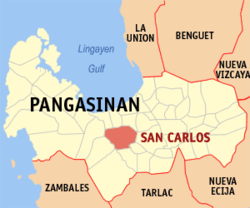 Peta Pangasinan dengan San Carlos dipaparkan