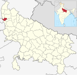 Location of Ghaziabad district in Uttar Pradesh