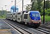 A MARC train on the Penn Line at Odenton station in 2014