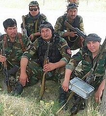 Hazara men in the uniform of the National Army of Afghanistan