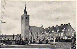 Sint-Petruskerk met dakruiter met windhaan, 1936.[1]