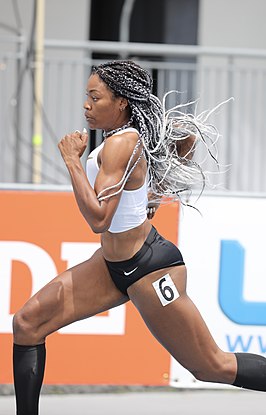 Phyllis Francis in actie tijdens de Amerikaanse kampioenschappen in 2018.