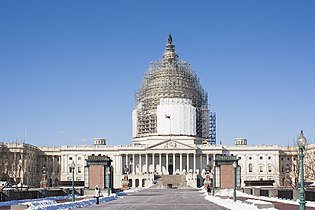 United States Capitol building under renovation February 2015