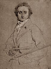 drawing of youngish white man in formal evening costume, carrying a violin