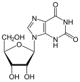 Deutsch: Struktur von Xanthosin English: Structure of xanthosine