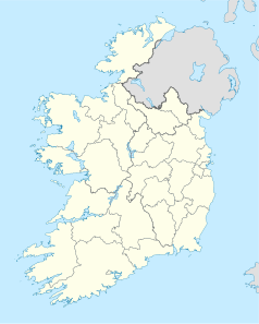 Mapa konturowa Irlandii, na dole znajduje się punkt z opisem „Hore Abbey”