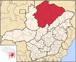 Ligging van de Braziliaanse mesoregio Norte de Minas in Minas Gerais