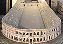 Maßstabgetreues Rekonstruktionsmodell (1:100) vom Stadion des Domitian (Nordseite) um 86 n. Chr.