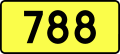 English: Sign of DW 788 with oficial font Drogowskaz and adequate dimensions.