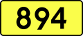 English: Sign of DW 894 with oficial font Drogowskaz and adequate dimensions.