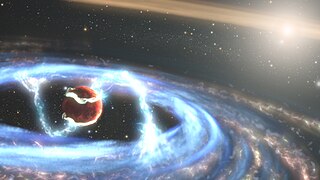 周囲の物質がどのようにして惑星に落下していくかを明確に示した惑星PDS 70 bの想像図[30]