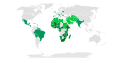 Map showing countries with green flags.