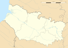 Mapa konturowa Sommy, blisko centrum na dole znajduje się punkt z opisem „Saleux”