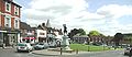 The village green of Westerham, Kent with a statue of Wolfe in the foreground