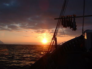 Picture from a veteran boat fishing after (Cod) in Lofoten, Norway