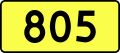 English: Sign of DW 805 with oficial font Drogowskaz and adequate dimensions.