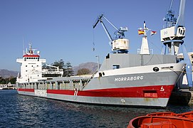 De 9000 tonner Morraborg in de haven van Motril, Spanje