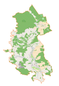 Mapa konturowa gminy Rakszawa, u góry po prawej znajduje się punkt z opisem „Julin”