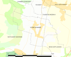 Poziția localității Vosne-Romanée