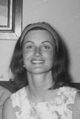 Young woman wears her hair in a headband with flipped ends, 1967.