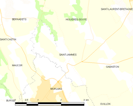 Mapa obce Saint-Jammes