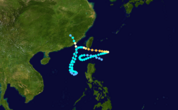 The track of Typhoon Nat