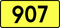 English: Sign of DW 907 with oficial font Drogowskaz and adequate dimensions.