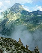 Corno Grande depuis la Sella dei Grilli (Pizzo d'Intermesoli).