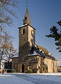 Winterlicher Blick auf die St. Laurentius - Kirche in Mintard