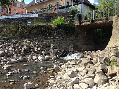 Mündung des Rheindorfer Bachs in den Rhein.