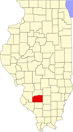 Map of Illinois highlighting Washington County