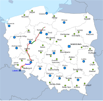 Przebieg drogi landoowej nr 5 na terenie Polski