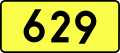 Sign of DW 629 with oficial font Drogowskaz and adequate dimensions.