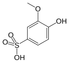 Skeletal formula of Guaiacolsulfonic acid