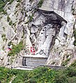 Le monument dédié à Alexandre Souvorov sur le versant nord du col du Saint-Gothard en Suisse.