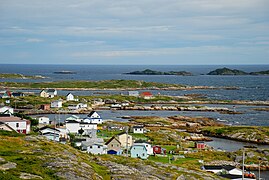 Rotsachtige kust bij het plaatsje Greenspond