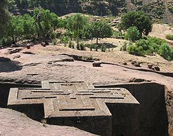 Chiesa scavata nella roccia a Lalibela