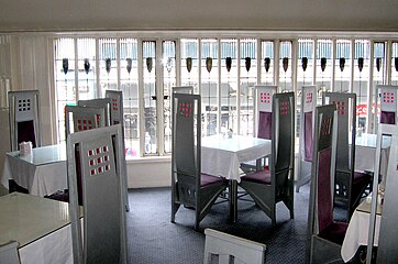 Willow Tearooms de Charles Rennie Mackintosh, 217 Sauchiehall Street, Glasgow (1903)