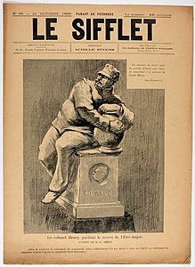 Caricature dreyfusarde d'Henri-Gabriel Ibels moquant le projet du « monument Henry » (Le Sifflet, 1898).