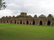 Gajashaala or elephant's stable, built by the Vijayanagar rulers for their war elephants.[262]