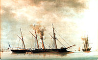 The steam 2nd-class aviso Renaudin, similar to the Latouche-Tréville (1860-1886)