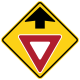 U.S. and Canada yield ahead sign.