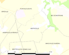 Mapa obce Mentheville