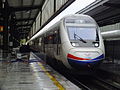 A westbound YHT train waiting at Ankara station