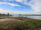 Caney Creek looking downstream at Crab Trap Grill