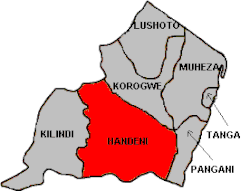 Localização de Handeni em Tanga