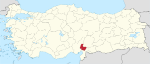 Location of Osmaniye Province in Turkey