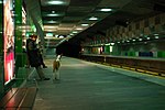 The platforms and tracks at Carl Berners plass station in 2007